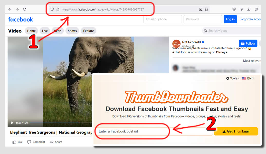 Simple guide to download thumbnails from Facebook - for computers